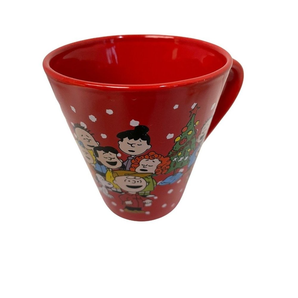 Zak Designs Mug Cup Tea A Charlie Brown Christmas Red White  4‎ " x 3 1/2 " 10oz
